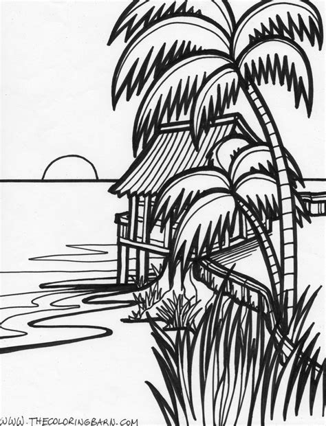 81 Beach Scene Coloring Pages For Adults Firka Tein
