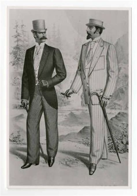 1890s Fashion Plate Morning Coat And Lounge Suit Victorian Mens Fashion 1890s Fashion Mens