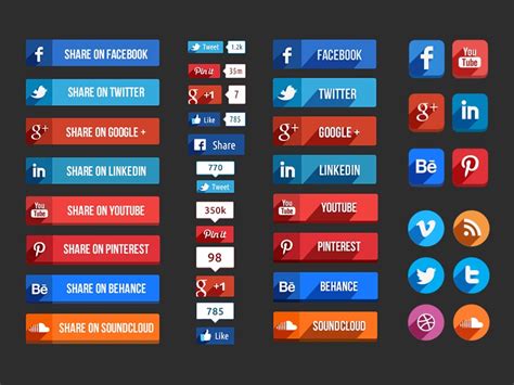Social Media Buttons By Hakan Ertan Dribbble