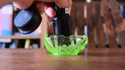 I'm almost certain it's not glass from a nuclear test site. Uranium coloured glass - YouTube