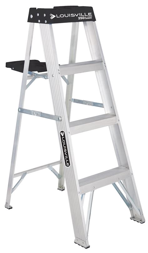 Aluminum Step Ladder 4 Ft 250 Lb Capacity Type 1 Home Stepladder With