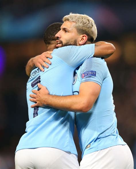Sergio Aguero Of Manchester City Celebrates After Scoring Their