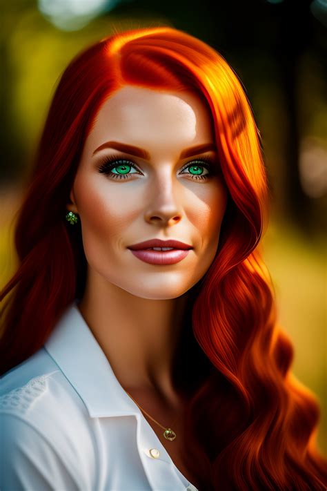 lexica a portrait of a redhead beautiful girl green eyes highly detailed 8 5 mm f 1 2