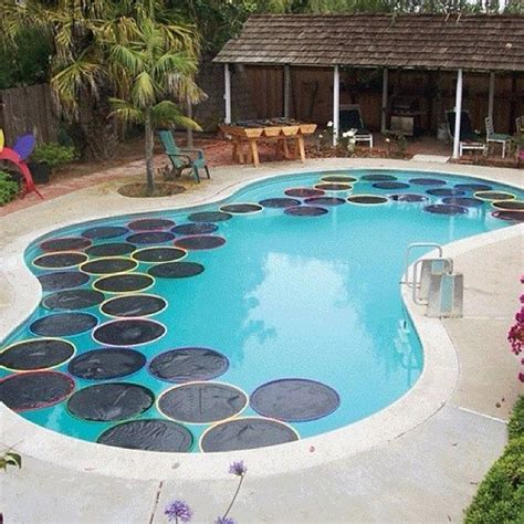 Lilypad Pool Warmers Using A Hula Hoop And Some Cheap Black Plastic