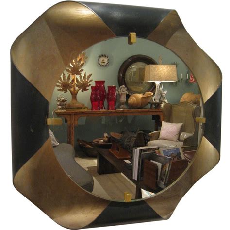 French Bent Metal Mirror With Reverse Light For Sale At 1stdibs