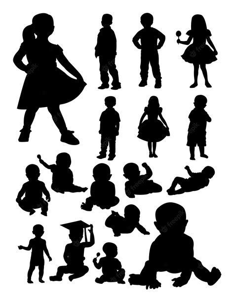 Premium Vector Baby And Kid Silhouette