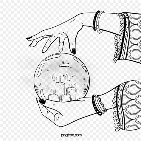 Hand Drawn Divination Crystal Glass Ball Crystal Drawing Glass