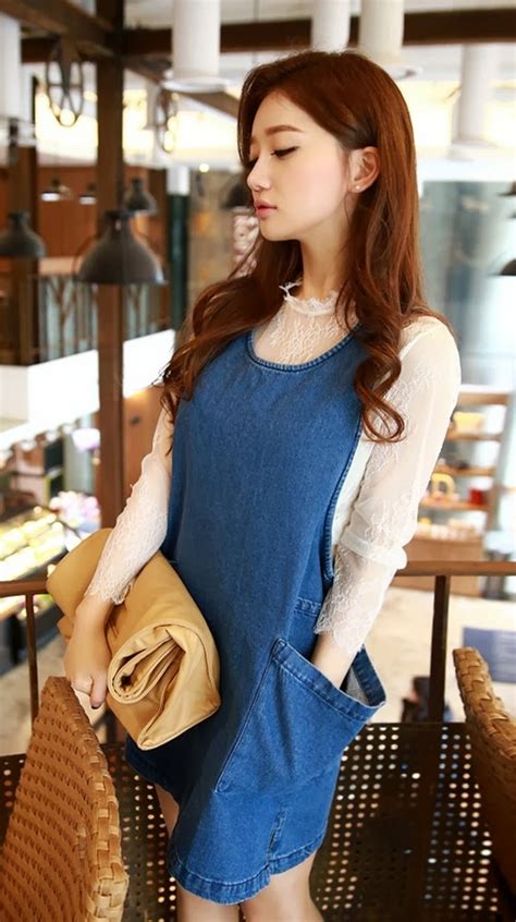 [chuu] denim jumper dress kstylick latest korean fashion k pop styles fashion blog