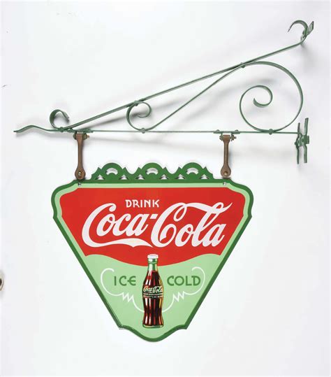 Lot Detail Phenomenal Double Sided Porcelain Triangle Coca Cola Sign