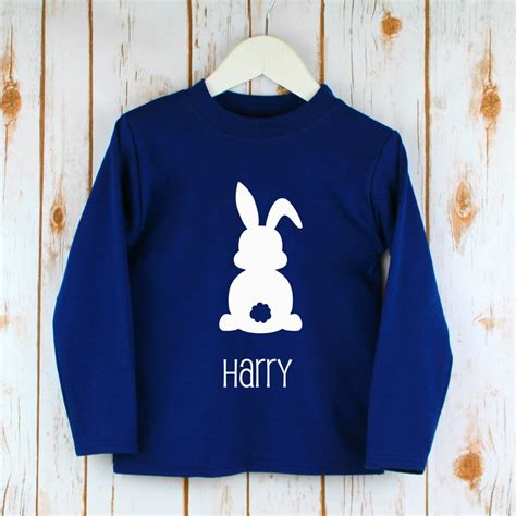 Childrens Easter Bunny Rabbit T Shirt With Name By Betty Bramble