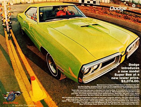 1970 Car Ads 1970 Dodge Charger Ad 1970 Dodge Challenger Ad The 70