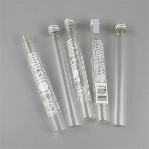 45ml Transparent Glass Tube With Screw Cap Tall Thin Bottle Silver