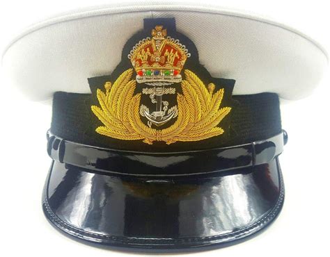 Handembroideryuk Royal Navy Officer Cap Naval Peak Cap R N Cap