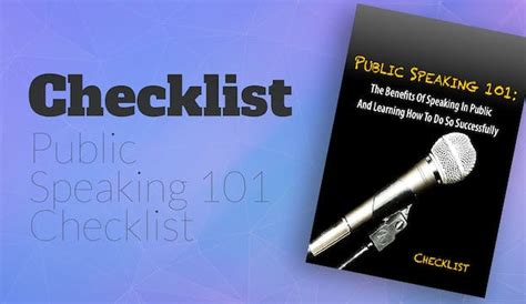 Plr Checklists Public Speaking 101 Checklist Plrme
