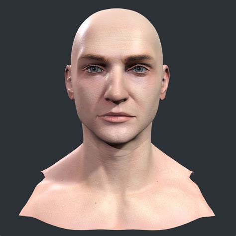 3d model male head vr ar low poly cgtrader