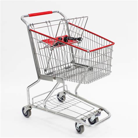 Small Chrome Wire Grocery Shopping Cart Compact Sized Cart