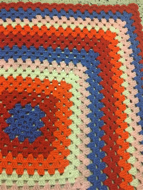 Crochet Afghan Granny Square Handmade Small Throw Lap Baby Etsy