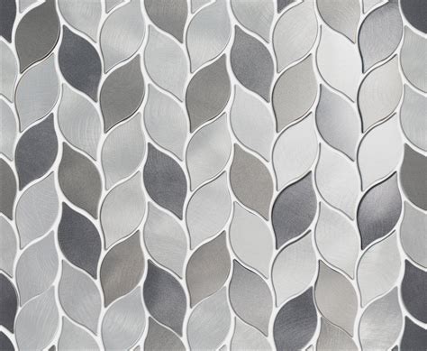 Tafdg 07 Aluminum Silver And Grey Leaf Metal Mosaic Tile Tile Generation