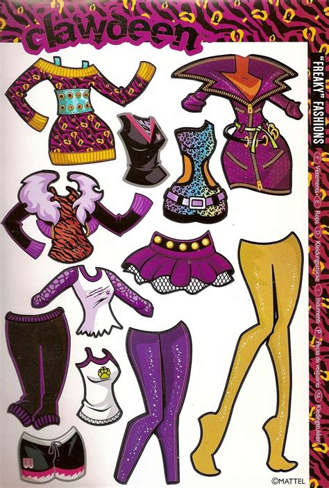Monster High Paper Dolls Printable Printable Word Searches