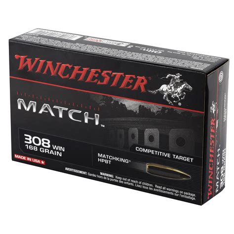 Winchester Match 308 Winchester 168gr Sierra Matchking Bthp 20 Round