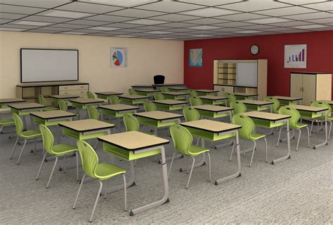 3d classroom interior model with lightning ~ 3d modeling and sculpting