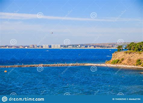 Black Sea In Anapa Russian South Sea In Clear Weather Blue Ocean