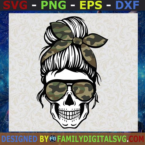 After login, you can download the svg you need. #Camo Mom Skull svg, Messy bun skull svg, Mom life SVG ...