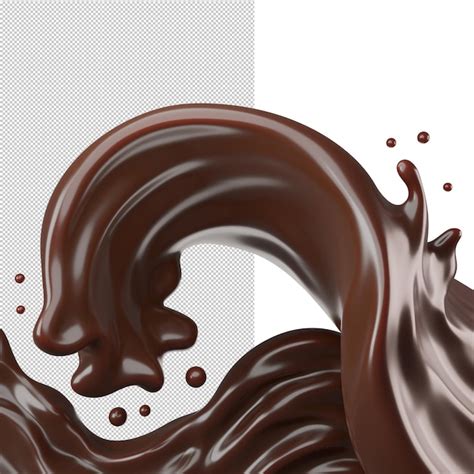 Premium Psd Chocolate Splashes Isolated On Background Premium Psd
