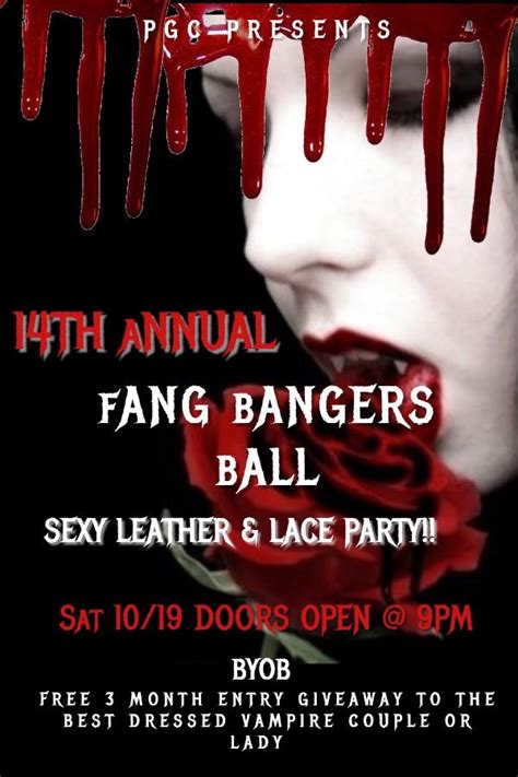 Saturday Oct19th Pgcs 14th Annual Fang Bangers Ballsexy Leather And Lace Party Tickets In
