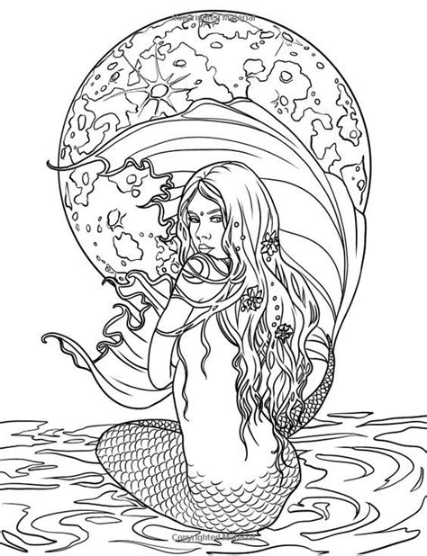 Detailed Mermaid Coloring Pages For Adults At Free