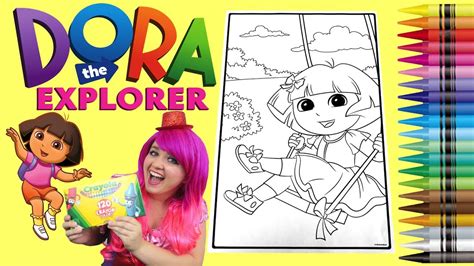 Coloring Dora The Explorer Giant Coloring Book Page Crayola Crayons