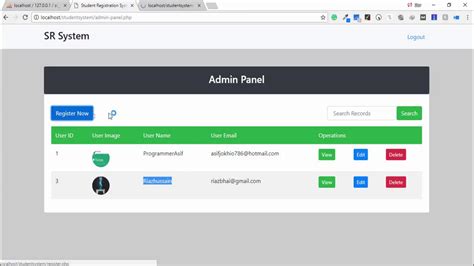 Student Registration System In Php With Admin Panel