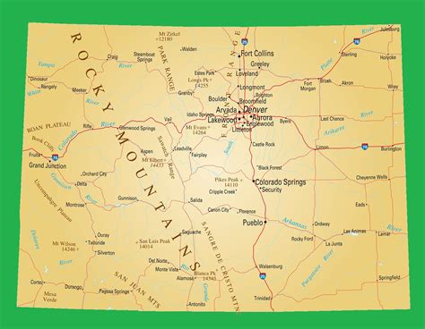 Large Roads And Highways Map Of Colorado State Colorado State Usa