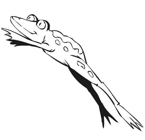 Frog Coloring Page Jumping Frog