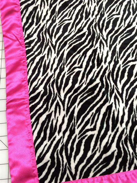 30 X 35 Zebra Stripe Minky Blanket With Hot Pink Satin Backing Etsy Pink Comforter Zebra