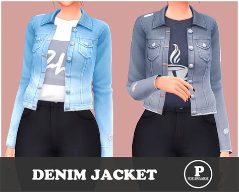 Sims 4 Jean Jacket Accessory Lineartdrawingslineartdrawingssimple