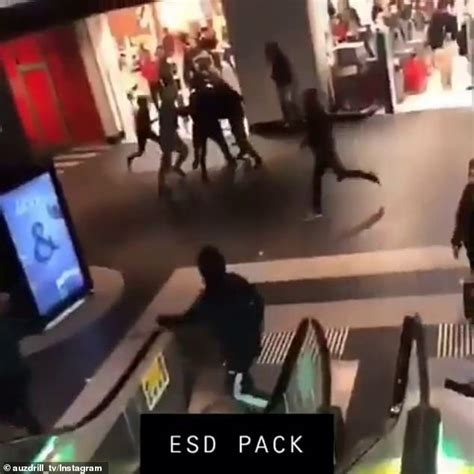 melbourne central brawl caught on camera as youths from rival gangs erupt into violence