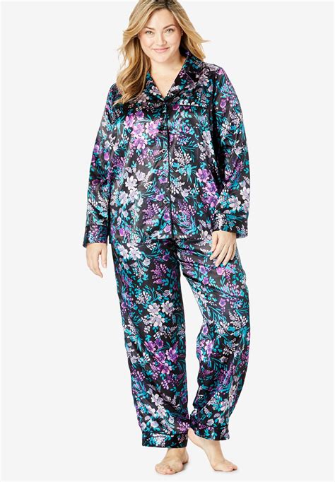The Luxe Satin Pajama Set By Amoureuse® Plus Size Women S Sets Fullbeauty Satin Pajamas