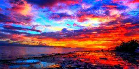 Sunset Ocean Rainbow Wallpapers Wallpapersafari