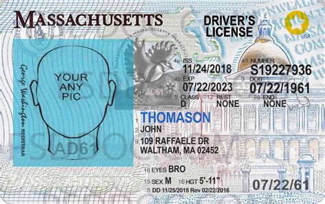 Usa Massachusetts Driver License Front Back Sides Psd Store