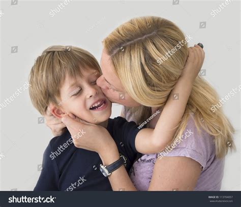 Mother Kissing Her Son Stock Photo 113704057 Shutterstock