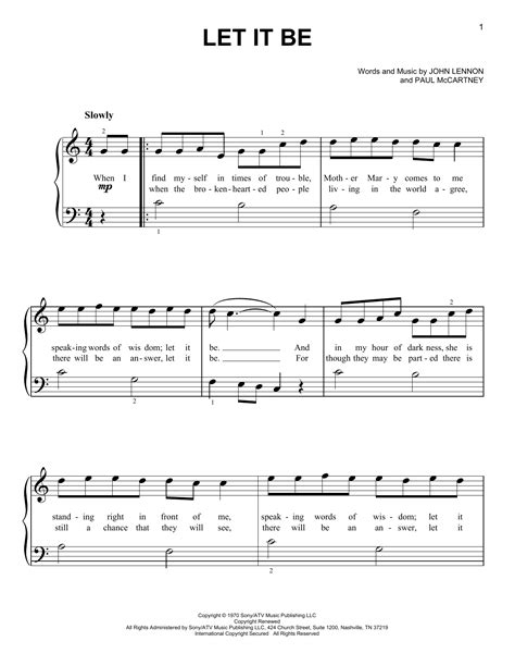 Let It Be Sheet Music Direct