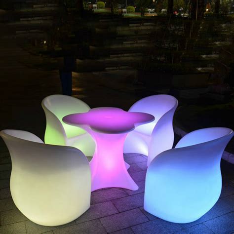 Rgb 16 Colors Garden Patio Sets Led Furniture Led Chairs Led Light