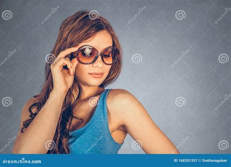 Woman With Sunglasses Posing Stock Image Image Of Rich Lovely 168201357