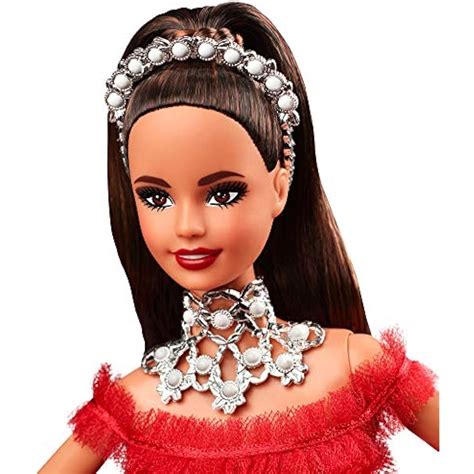 Dolls Barbie 2018 Holiday Doll Brunette Ponytail Toys And Games