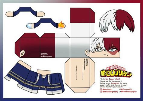 Todoroki Papercraft In 2021 Paper Toys Template Paper Doll Template