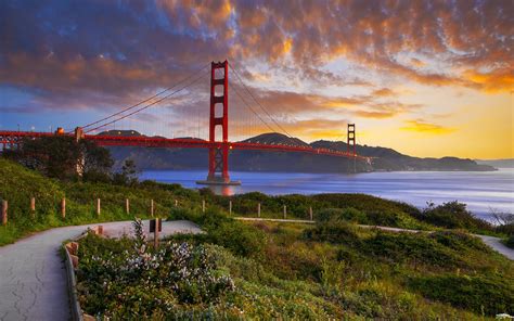 Golden Gate Bridge California Landscape Golden Gate Bridge Usa Sky