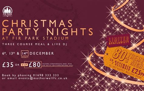 Book Your Christmas Party Night At Fir Park Motherwell Football Club