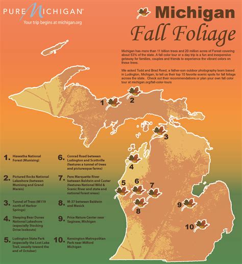 Best Locations In Mi For Fall Color Via Puremichigan Michigan Road