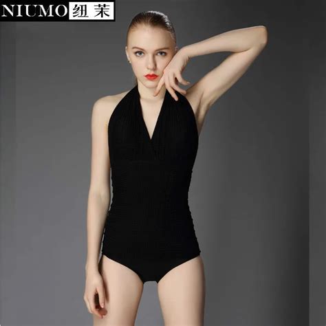 Niumo New Black Suits Female Together Small Breasts Covered Conservative Swimwear Ones Show
